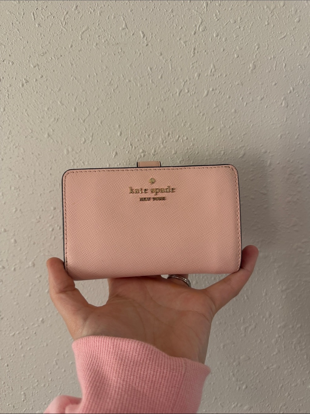 kate spade Blush Pink Saffiano Compact Wallet